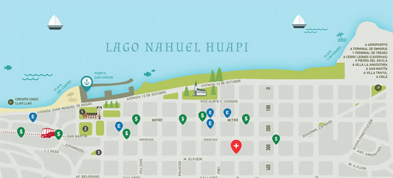 Mapa del centro de Bariloche